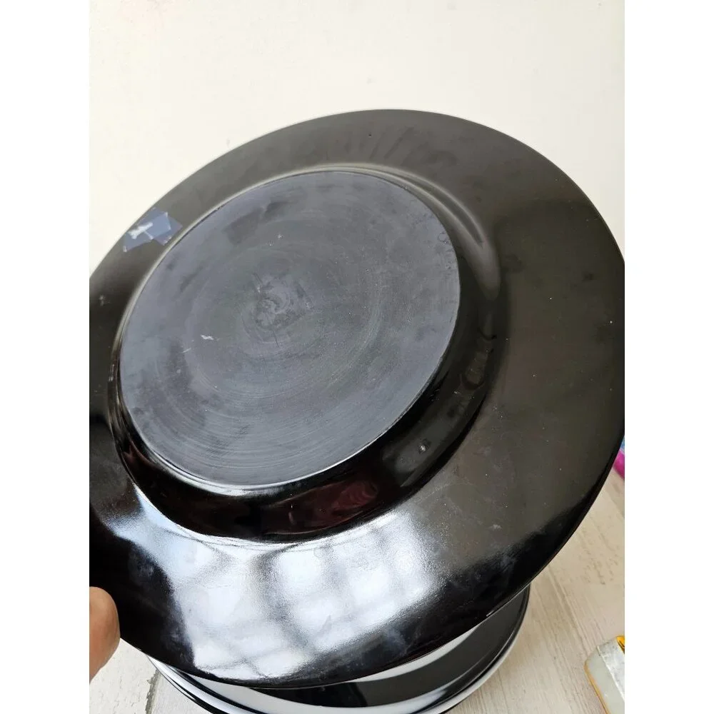 Pier 1 swirl black plate‎ retired white unique dinner 13